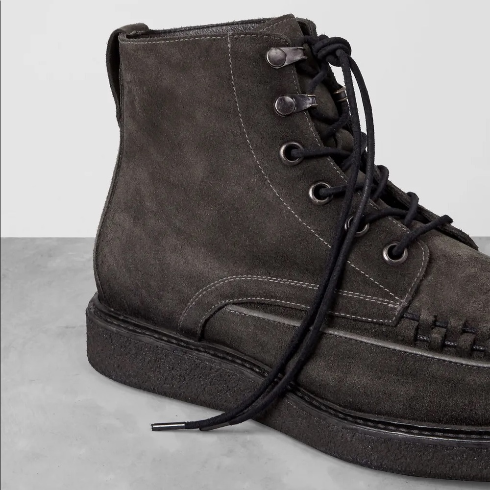 All Saints Moth Boots in Dark Taupe - Picture 2 of 7